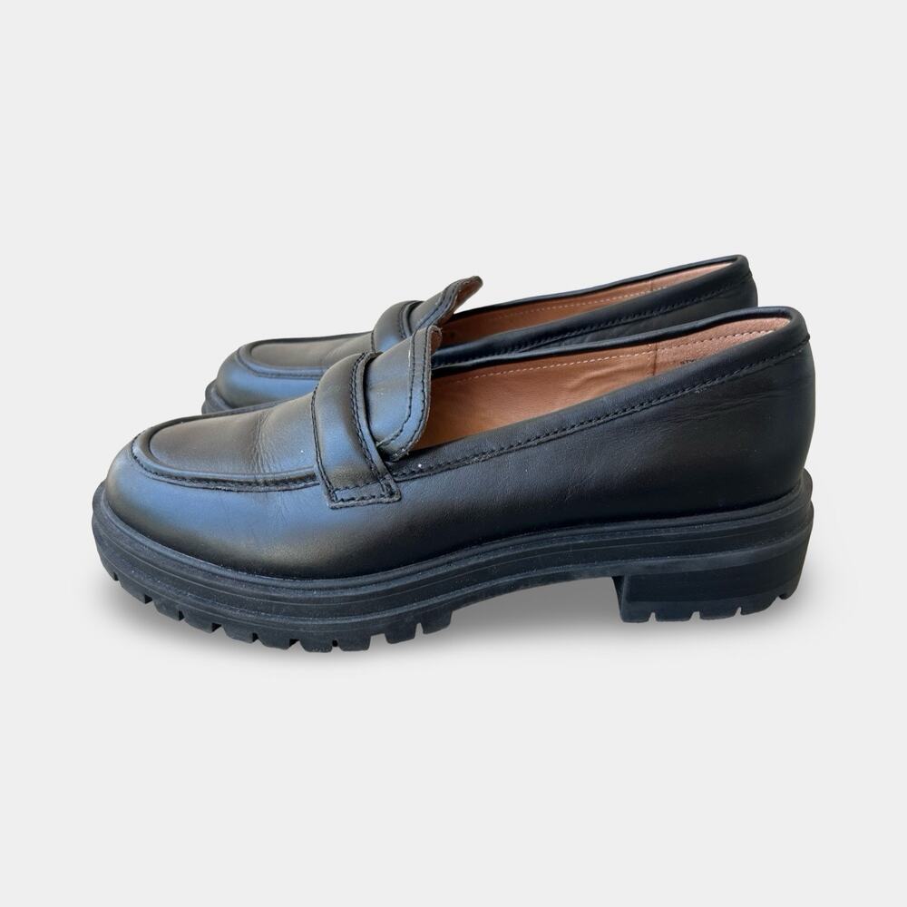 Madewell The Bradley Lug Sole Penny Loafers Leather Black Women’s 7.5 Preppy Y2K